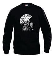 Black Crewneck Pizza Mohawk Sweater