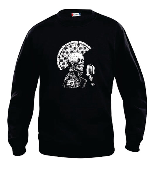 Black Crewneck Pizza Mohawk Sweater