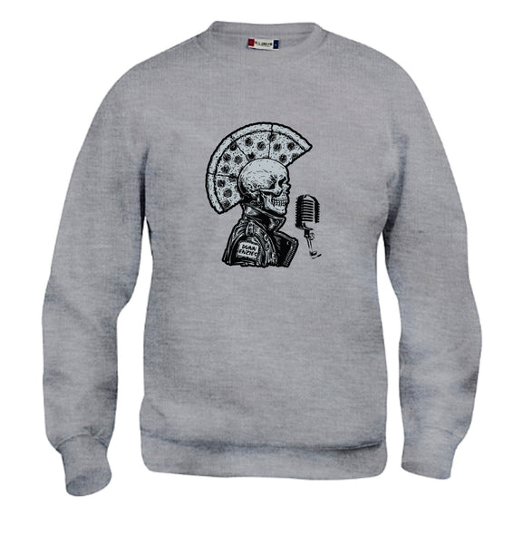 Grey Crewneck Pizza Mohawk Sweater