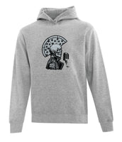 Grey Hooded Sweatshirt Pizza Mohawk